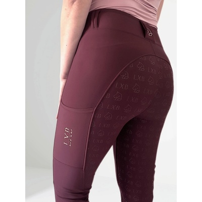 Jezdecké legíny s gripem BURGUNDY
