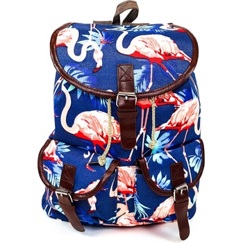 Лятна синя раница - фламинго