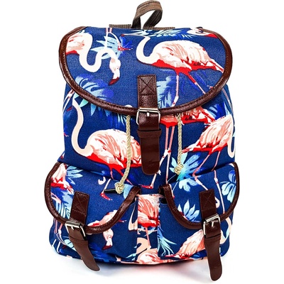 Лятна синя раница - фламинго