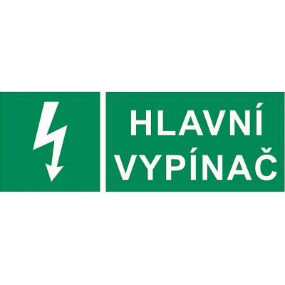 Tabulka Hlavní vypínač 21x9 cm, plast - T 6131a
