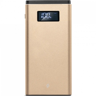 Ttec Външна батерия AlumiSlim Universal Mobile Charger, QC 3.0, 10.000mAh with LCD - Златиста