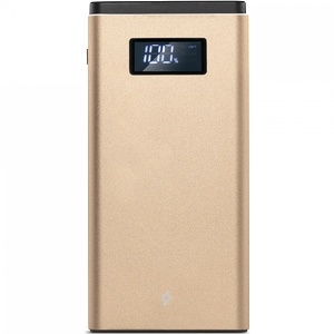 Ttec Външна батерия AlumiSlim Universal Mobile Charger, QC 3.0, 10.000mAh with LCD - Златиста