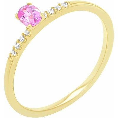 Eppi Zásnubní prsten s růžovým safírem a diamanty Terry R45052