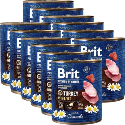 Brit Premium by Nature Dog Turkey With Liver 12 x 800 g