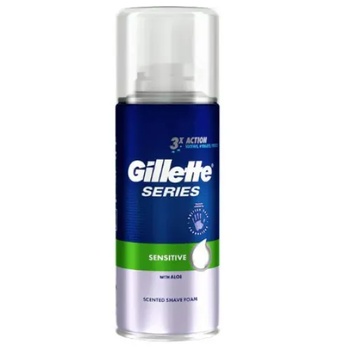 Gillette 3x Series Sensitive Skin Shaving Foam - Пяна за бръснене за чувствителна кожа с алое вера от серията "Series" 100мл