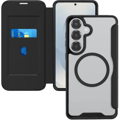 4smarts Кожен калъф, тип портфейл с отделение за кр. карти и Qi2 поддръжка за Samsung Galaxy S26 Plus - 4smarts Urban Pro Flipcase (черен) (541779)