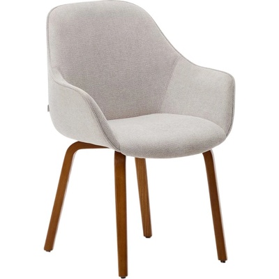 Kave Home Aleli s ořechovou podnoží čalouněná béžová