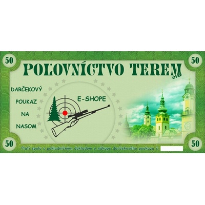 Poľovníctvo TEREM Darčekový poukaz na nákup v našom e-shope 50€