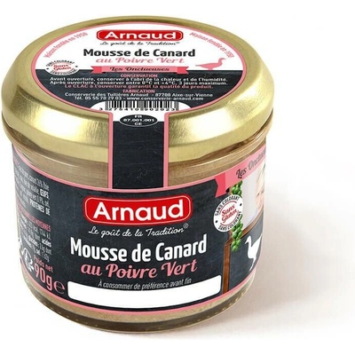 Arnaud Mousse de Canard au Poivre Vert Sametově hladká kachní paštika se zeleným pepřem 90 g