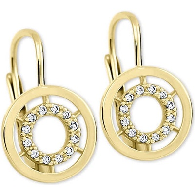 Soliter Zlaté okrúhle náušnice s čírymi kryštálmi 239 001 00934