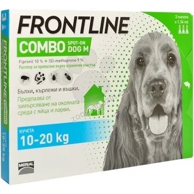 Merial Frontline Combo M spot on Фронтлайн Комбо-за кучета от 10 до 20kg