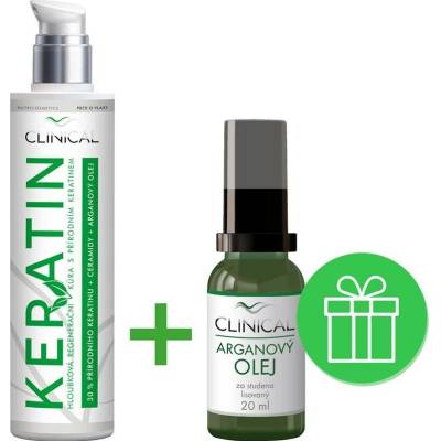 Clinical Keratin hloubková regenerační vlasová kúra 100 ml + arganový olej 20 ml dárková sada