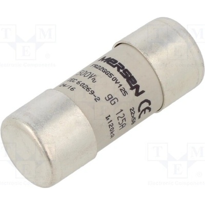 MERSEN FR22GG50V125 Pojistka: tavná; keramická,kulatý,průmyslová; 125A; 500VAC; gG