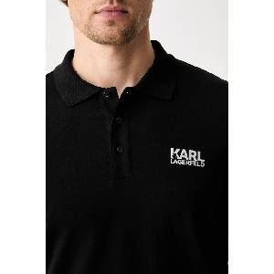 Karl Lagerfeld тениска с яка мъжка от памук с еластан (563235.745780)