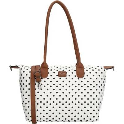 Charm London Bílá puntíkovaná objemná shopper kabelka „Femine”