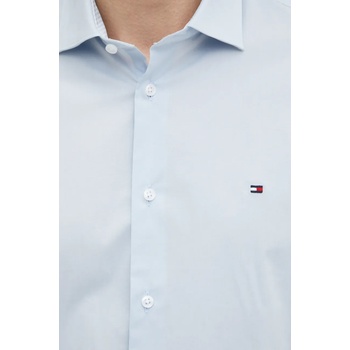 Tommy Hilfiger Риза Tommy Hilfiger мъжка в синьо с кройка по тялото с италианска яка MW0MW39279 (MW0MW39279)