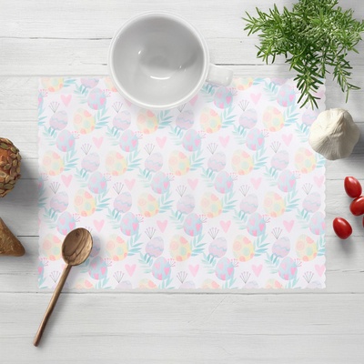 Biante Velikonoční teflonové prostírání TF-073 Pastelové kraslice na bílém 35x45cm