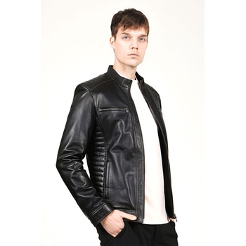 Jacket Club Мъжко яке от естествена кожа e-1055/a - Черно #317678 (317678_Черно)