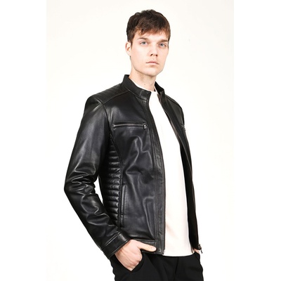 Jacket Club Мъжко яке от естествена кожа e-1055/a - Черно #317678 (317678_Черно)