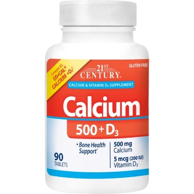 21st Century Calcium 500 + D3, 90 таблетки, 21st Century (9103)