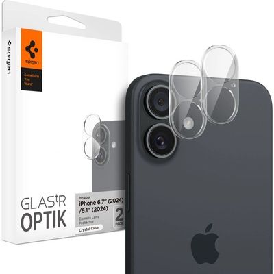 Spigen Протектор за камера за iPhone 16 / iPhone 16 Plus (комплект 2) - Spigen Glas. tR Optik - Clear