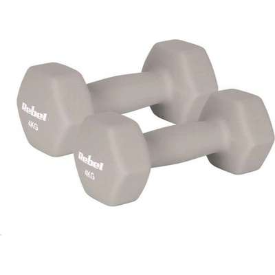 Rebel RBA-2330-4 Litinové neoprenové činky HEX 2 x 4 kg
