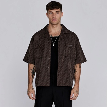 Image 1 of SikSilk Men's Utility Overshirt - Brown