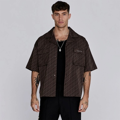SikSilk Men's Utility Overshirt - Brown