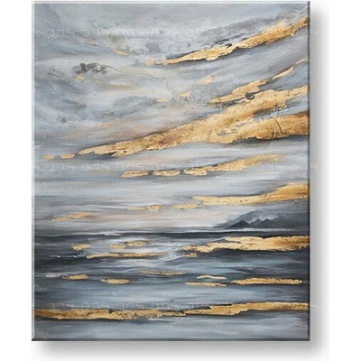 Maľovaný obraz na stenu Obloha so zlatými akcentmi 90×110 cm - 90×110 cm / Premium 4 cm