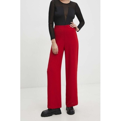 Answear Lab Панталон Answear Lab в червено с широка каройка, с висока талия (5502.TWK)