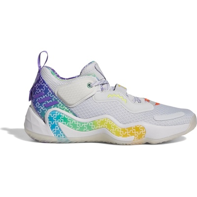 adidas Мъжки баскетболни кецове Adidas D. O. N Issue 3 Basketball Trainers Mens - White/Multi