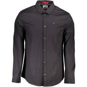 Tommy Hilfiger Елегантна мъжка риза с дълъг ръкав tommy hilfiger, Размер s, Цвят Черно (dm0dm04405_ne078)