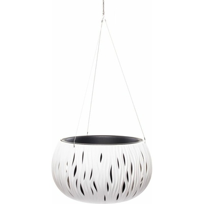 Prosperplast Kvetináč s vkladom a oceľ. lankom SANDY BOWL WS biely 37cm
