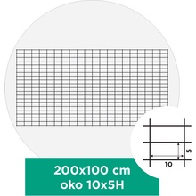 TopStone Gabiónová sieť 200x100 cm, oko 10x5 H