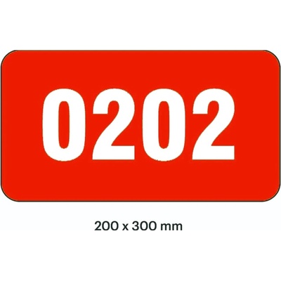 Samolepicí značení skladovacích míst – polykarbonát, červeno-bílá, 300×200 mm