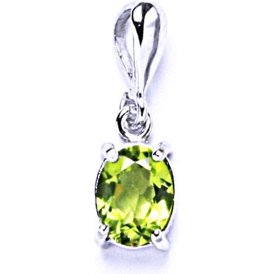 Čištín Stříbrný přívěsek přírodní olivín P 1245