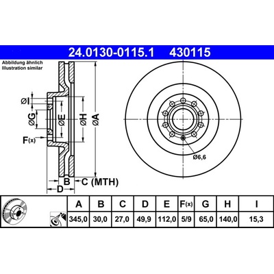 Brzdový kotúč ATE 24.0130-0115.1 (24013001151)