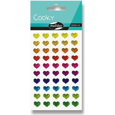 Maildor 3D Cooky samolepky viacfarebné srdcia
