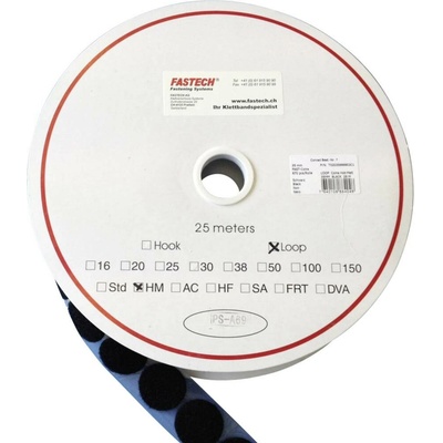 FASTECH® kulatý suchý zip zalepení hotmelt flaušová část (Ø x d) 47 mm x 5 m černá 5 m