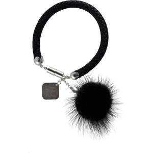Dannyra Гривна естествен кожа и черен помпон Dannyra Jewels