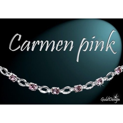 Gold Design Carmen pink řetízek rhodium (GD225)