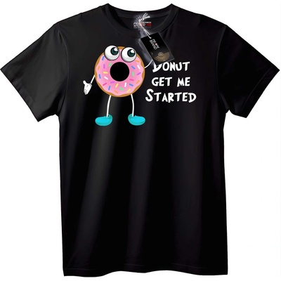 NOONEBRAND Donut Get Me Started T-Shirt - 2XL, Black