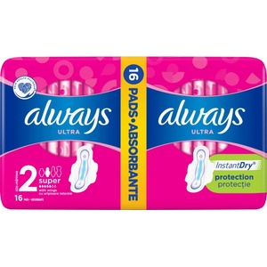 Always ultra дамски превръзки, duo super, 16 броя
