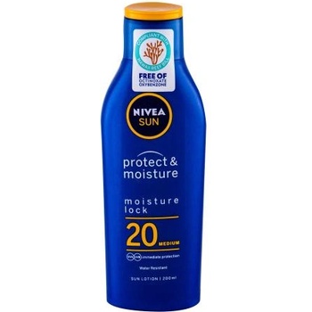 Nivea Sun Protect & Moisture SPF20 водоустойчив хидратиращ слънцезащитен лосион 200 ml