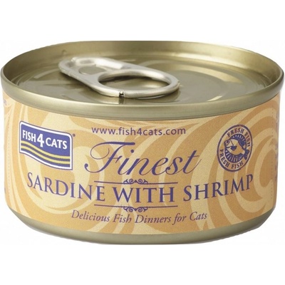 Fish4Dogs Fish4cats Finest Сардини и Скарида 70 г