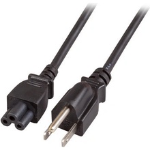 EFB Kabel síťový k notebooku US, NEMA 5-15P(typ B) - IEC320 C5, 1,8m, černý (trojlístek) (EK497.1,8