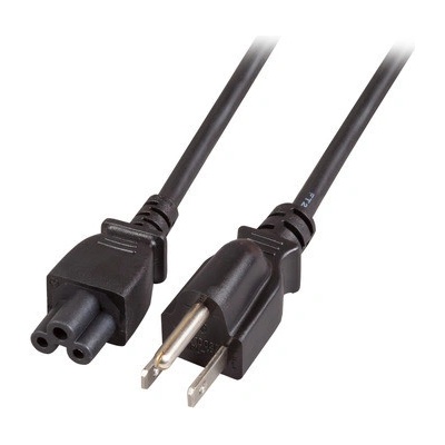 EFB Kabel síťový k notebooku US, NEMA 5-15P(typ B) - IEC320 C5, 1,8m, černý (trojlístek) (EK497.1,8