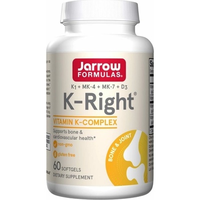 Jarrow Formulas K-Right, Vitamíny K + D3 2000 IU 60 kapsúl