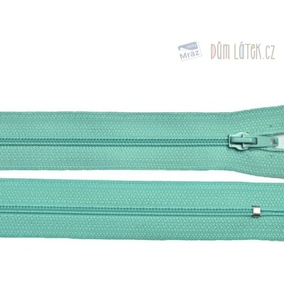 Zips špirálový 3mm nedeliteľný 18cm mentolová