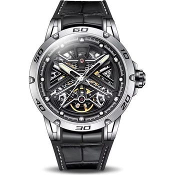Bonest gatti Мъжки часовник Bonest Gatti Phantom Core, Автоматичен, Скелетон, Сребрист (BG4601-B1)